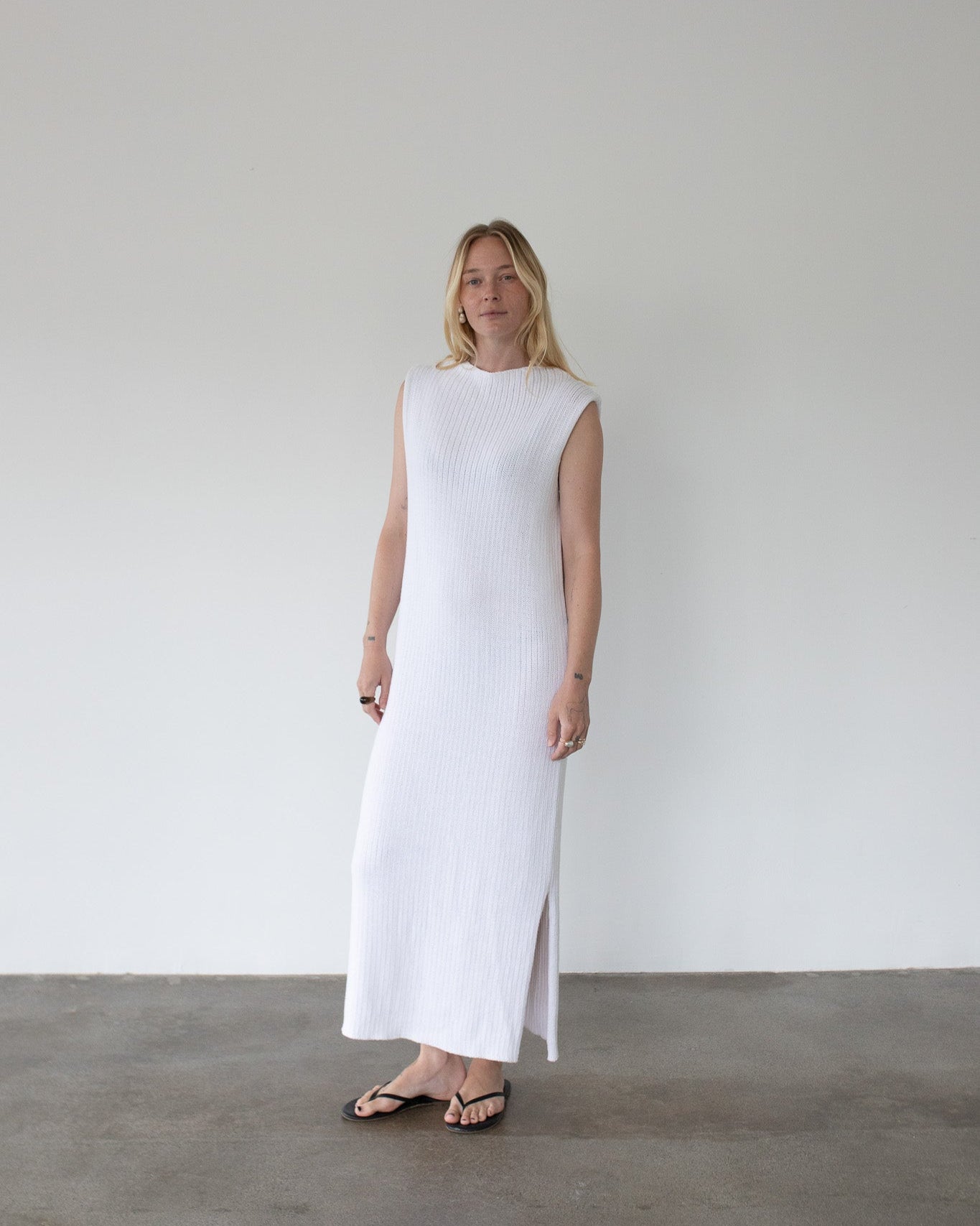 Ribbed Knit Dress - Handmade 100% Cotton Versatile Classic Ribbed Knit Dress - Handmade 100% Cotton Versatile Classic
