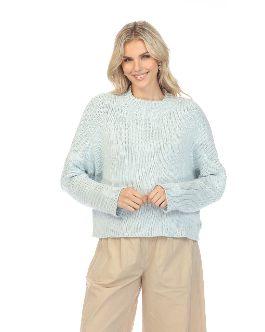 Mock Neck Crop Sweater