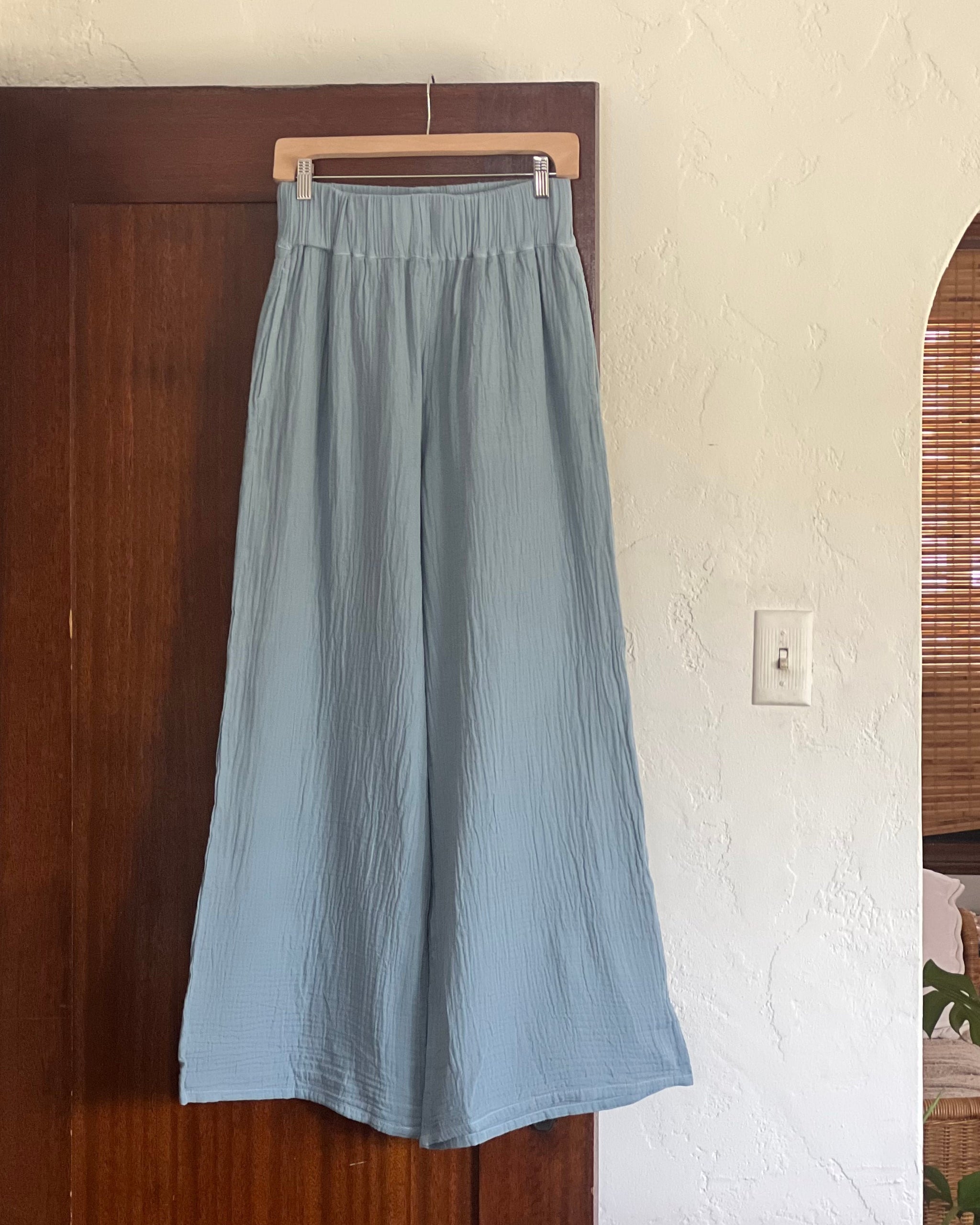 Crimp Shaped Cotton Pants