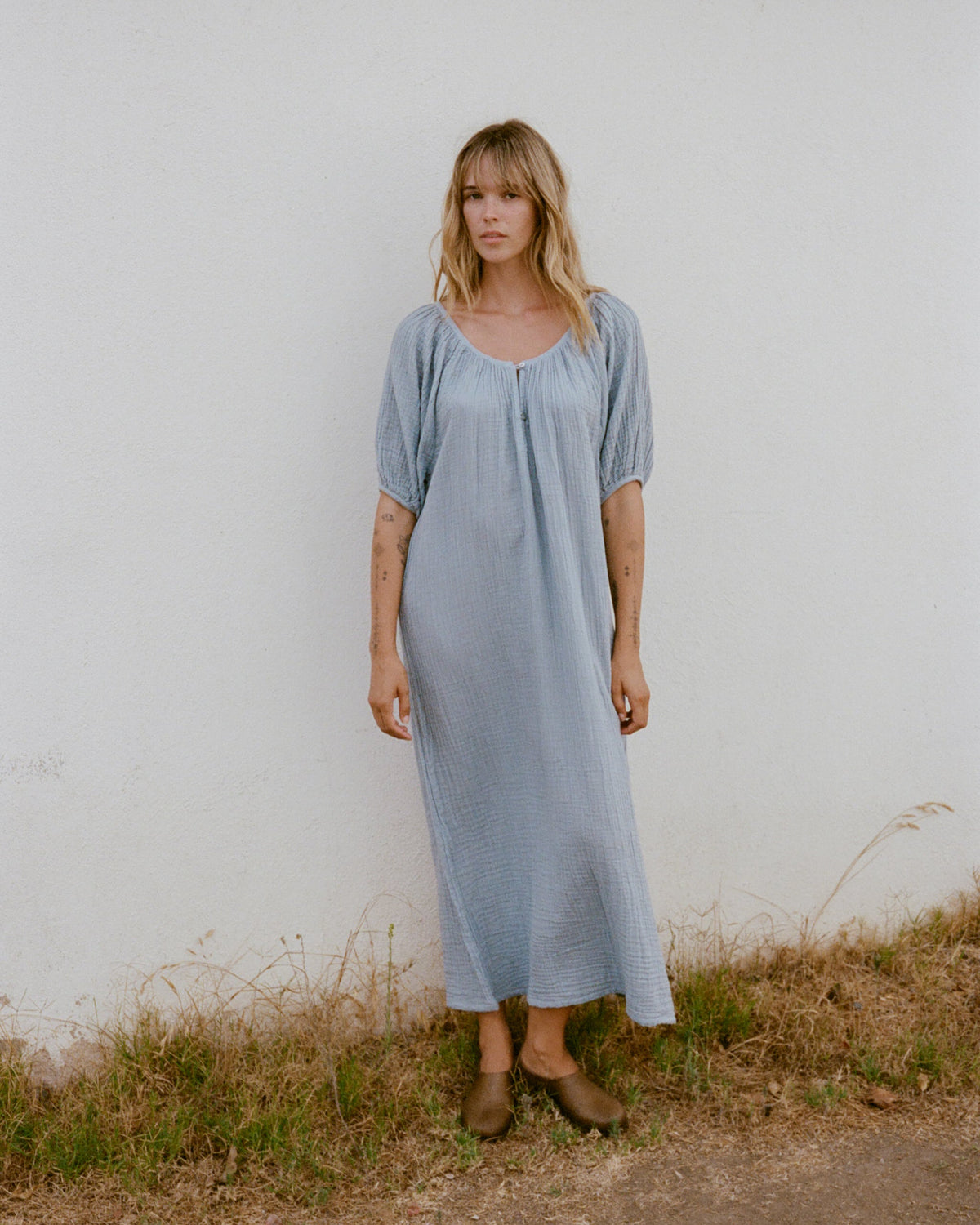 June Dress, Dusty Blue