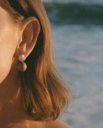 Antique Wood & Pearl Earrings