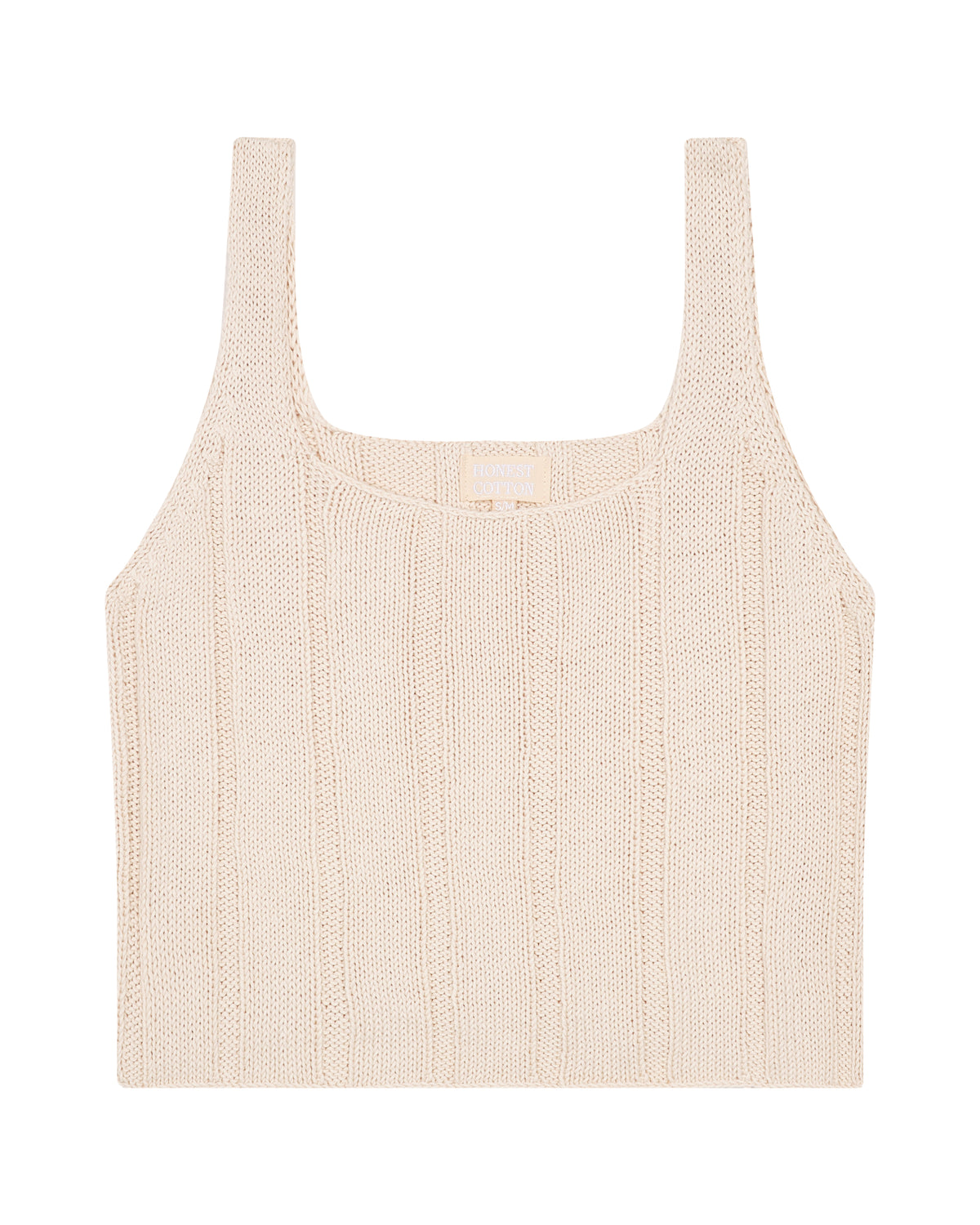 Anne Ribbed Knit Tank, Cream