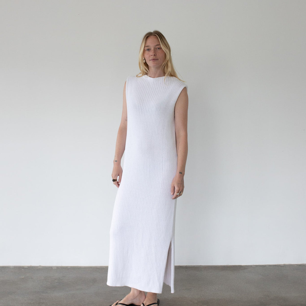 Ribbed Knit Dress - Handmade 100% Cotton Versatile Classic Ribbed Knit Dress - Handmade 100% Cotton Versatile Classic