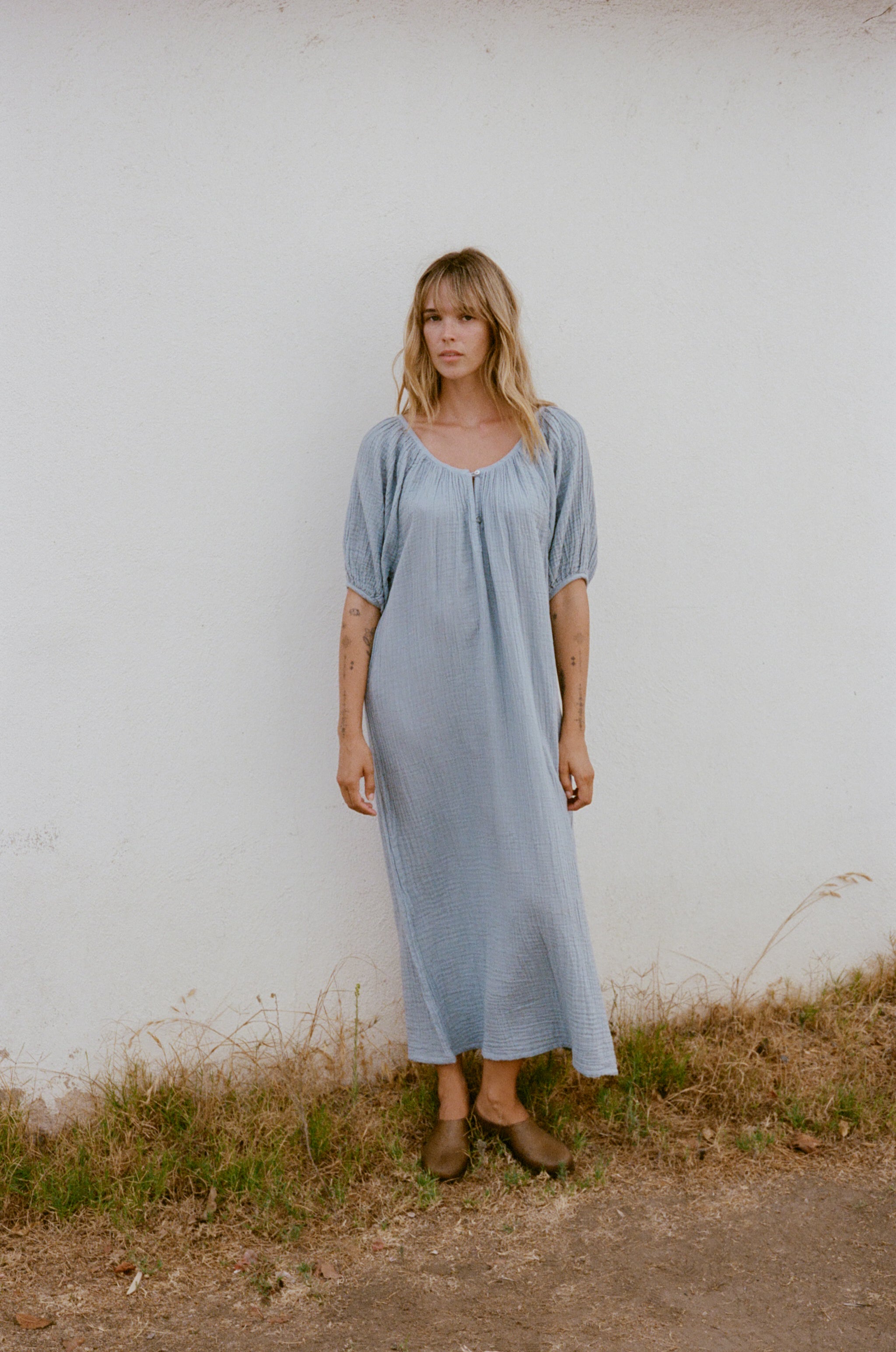June Dress, Dusty Blue