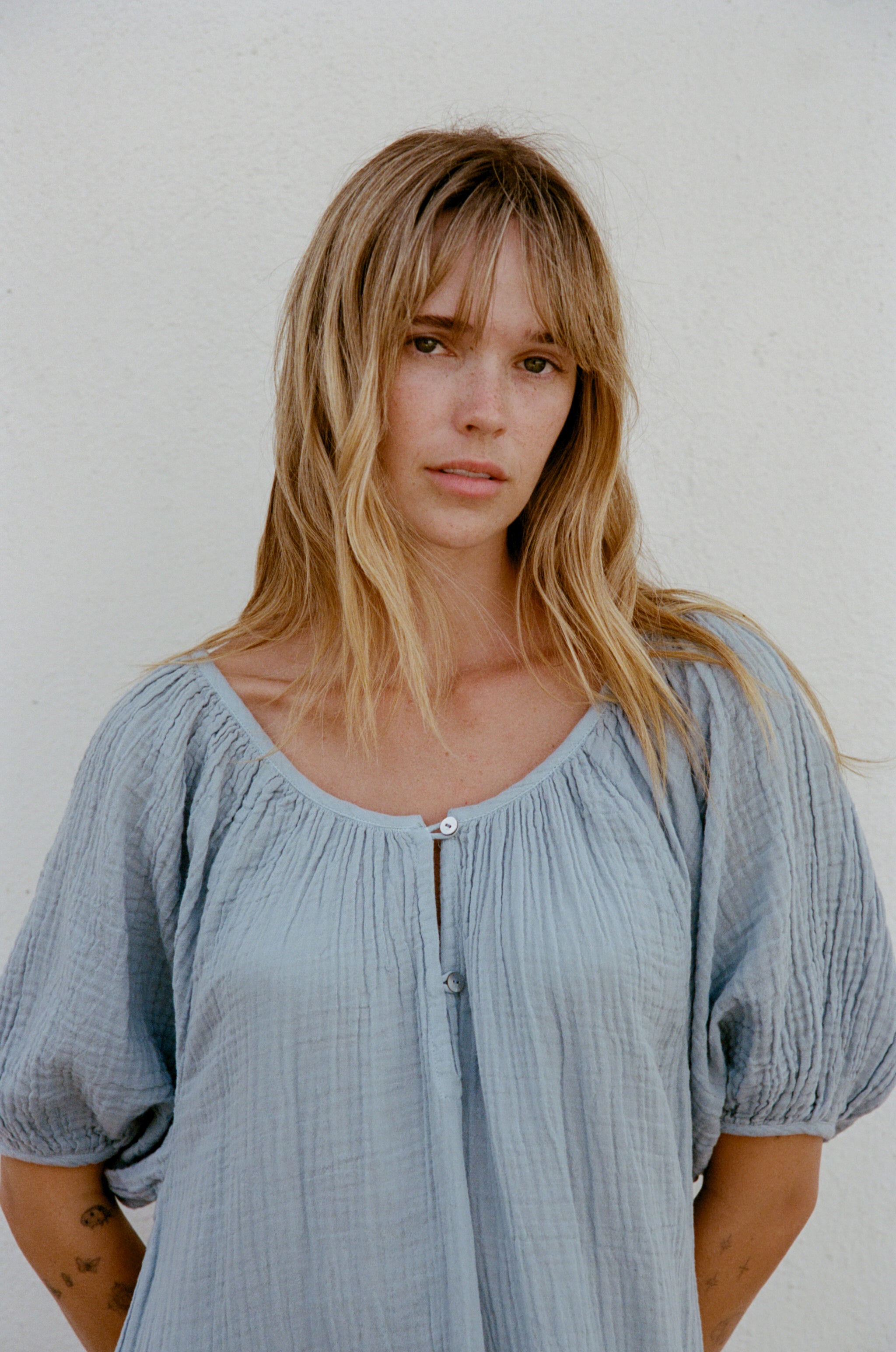 June Dress, Dusty Blue
