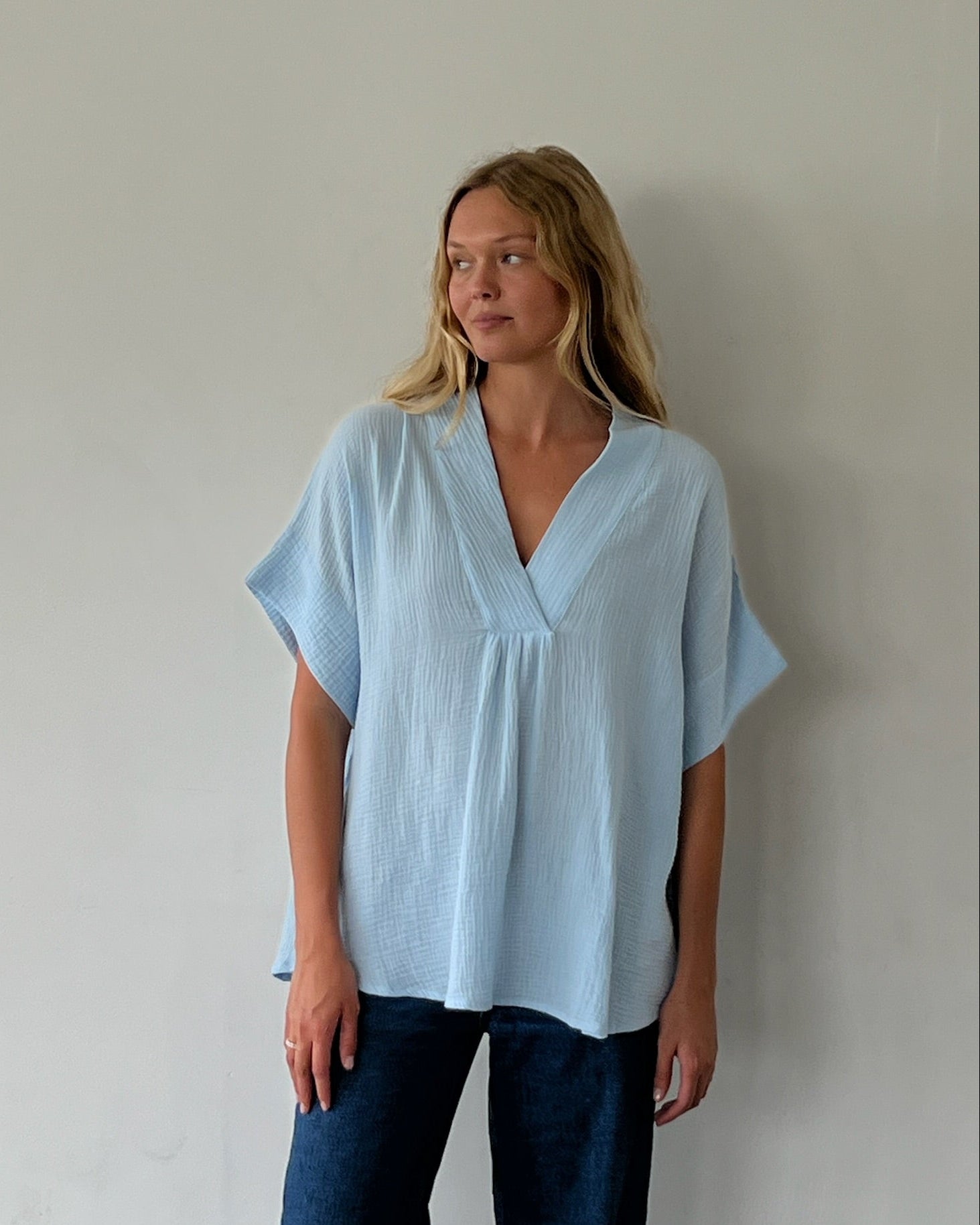 Judy Tunic - Handmade 100% Cotton with Cross Over Neckline