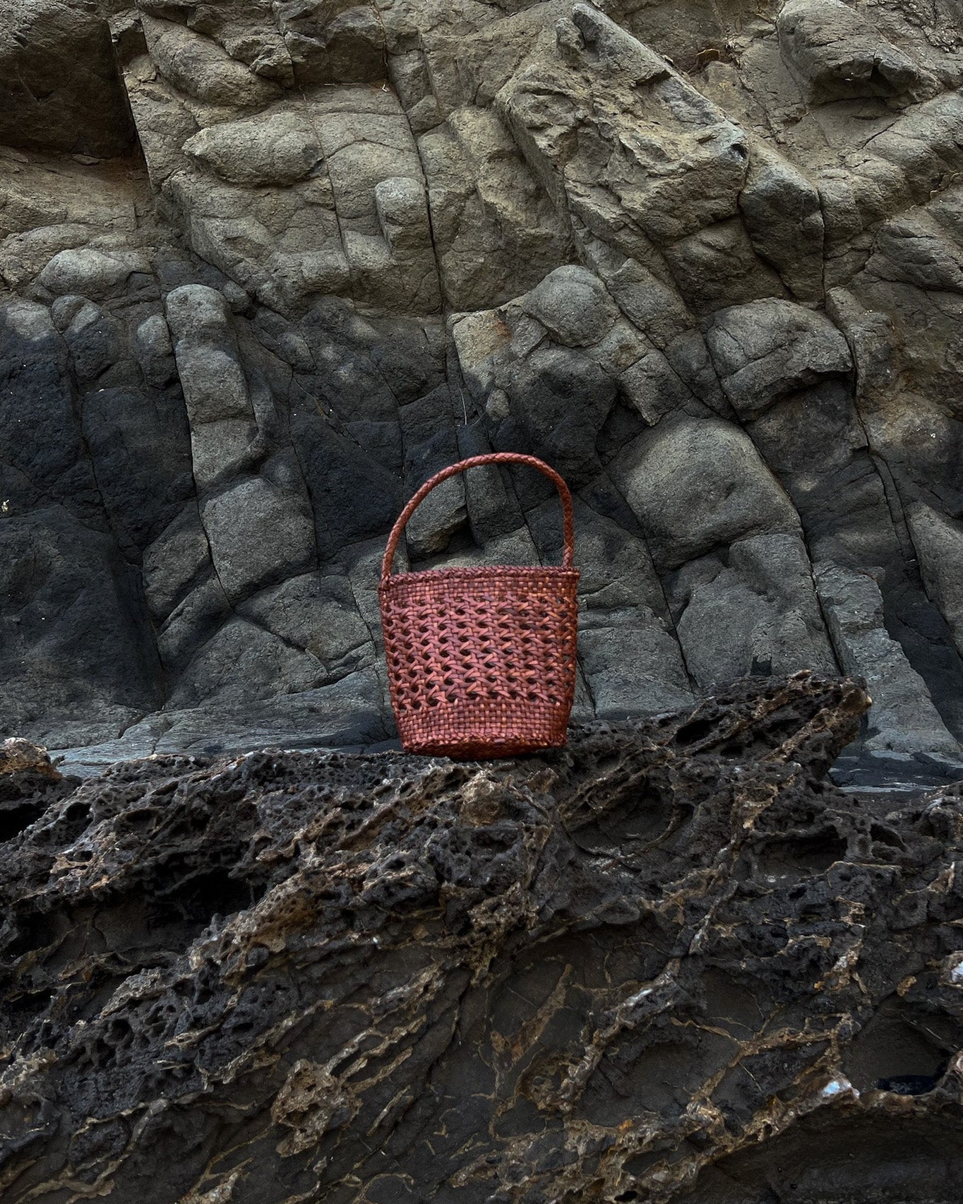 Woven Leather Hand Bag