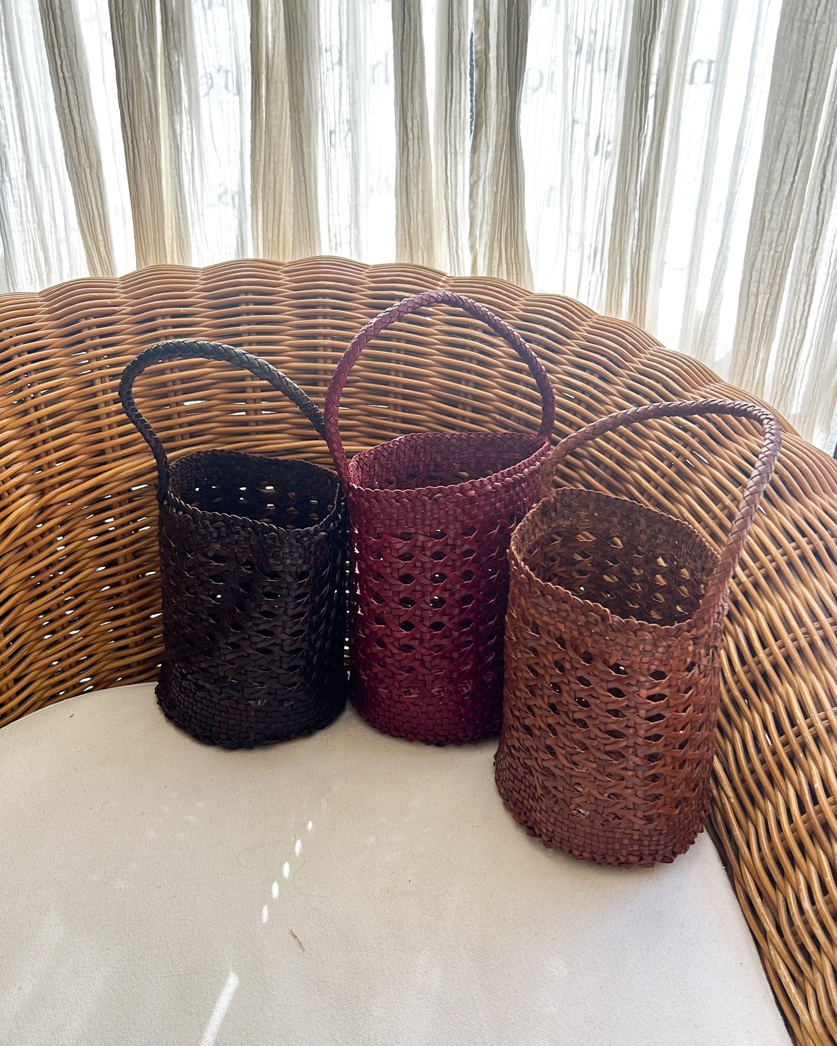 Woven Leather Hand Bag
