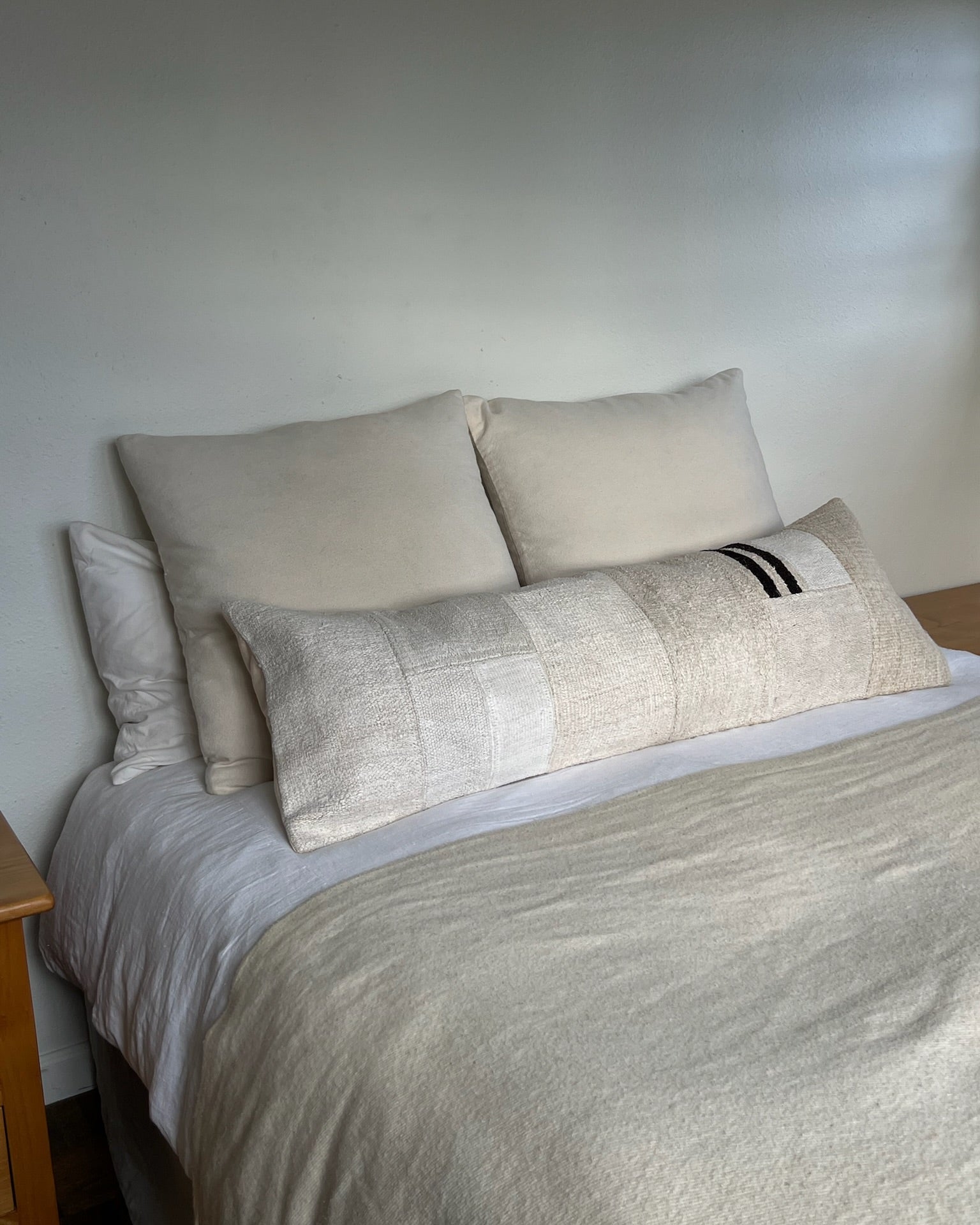 Honest Cotton Hemp Lumbar Pillow Cover No. 1, part of the same handmade collection