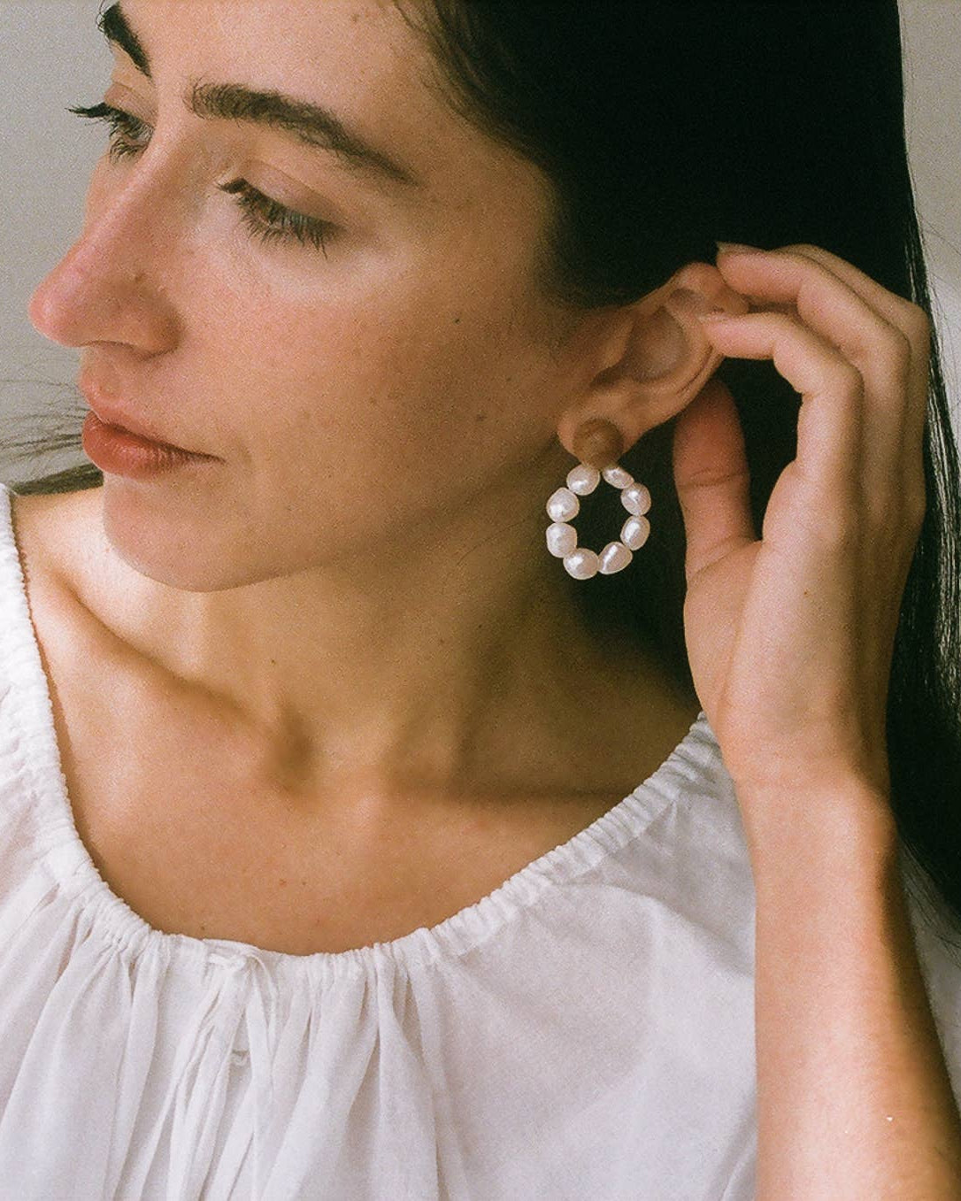 Pearl Moon Earrings