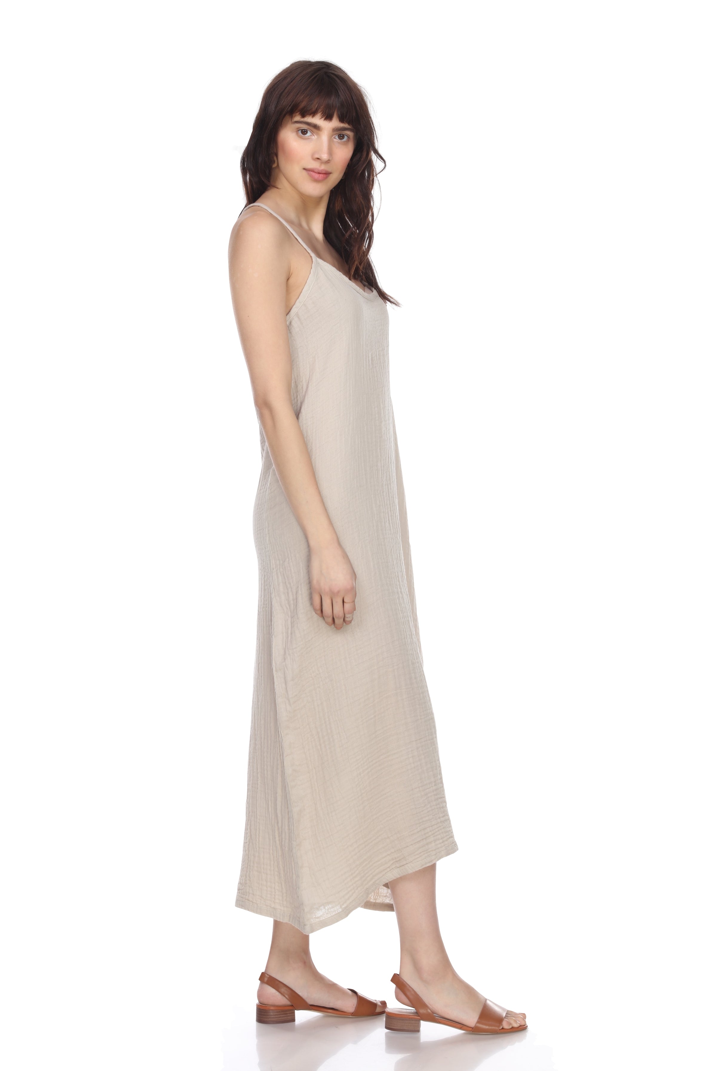 Long cotton hot sale slip dress