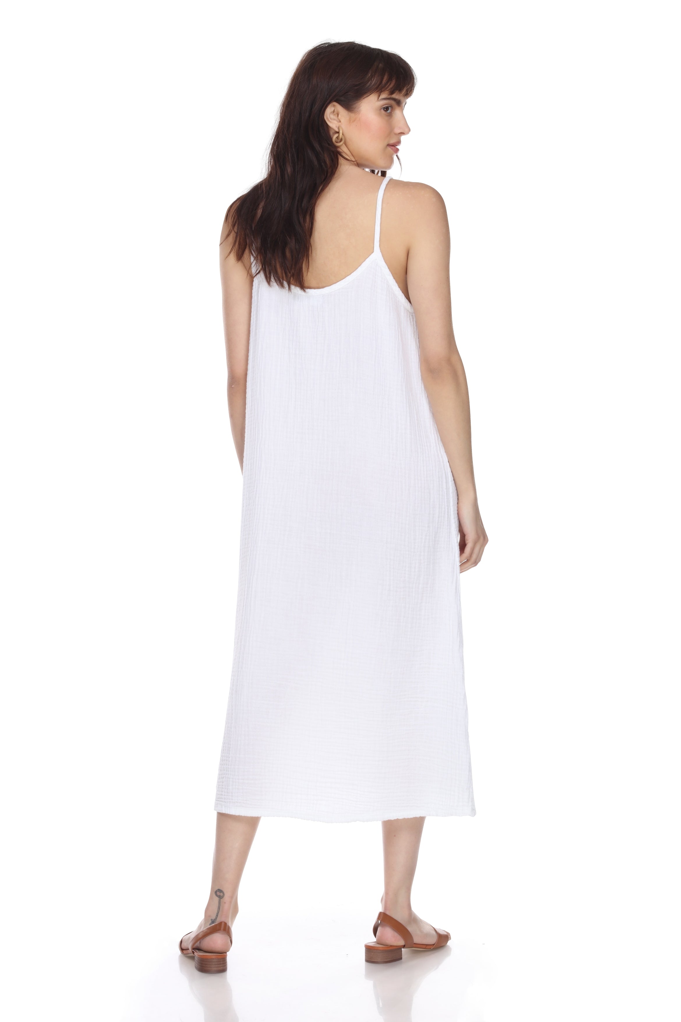 Long cotton 2024 slip dress